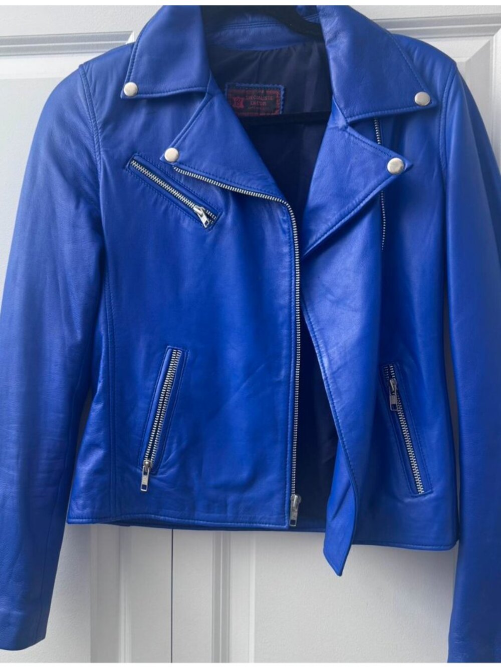 Genuine Leather Women's Blue Jacket